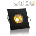 Einbauspot IP65 eckig - Farbe: Schwarz - LED Leuchtmittel: GU10 5W warmweiß