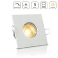 Einbauspot IP65 eckig - Farbe: Weiß - LED Leuchtmittel: GU10 5W warmweiß dimmbar