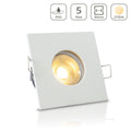 Einbauspot IP65 eckig - Farbe: Weiß - LED Leuchtmittel: GU10 5W warmweiß
