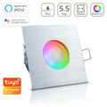 Einbauspot IP65 eckig - Farbe: Alu-gebürstet - LED Leuchtmittel: GU10 5,5W RGB+CCT Smart