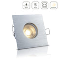Einbauspot IP65 eckig - Farbe: Alu-gebürstet - LED Leuchtmittel: GU10 5W neutralweiß
