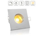 Einbauspot IP65 eckig - Farbe: Chrom - LED Leuchtmittel: GU10 5W warmweiß dimmbar