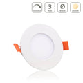 LED Panel Einbaustrahler rund weiss dimmbar - Lichtfarbe: Warmweiß 3000K - Ausführung: 3W Ø85mm Ausschnitt Ø75mm