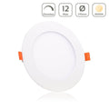 LED Panel Einbaustrahler rund weiss dimmbar - Lichtfarbe: Warmweiß 3000K - Ausführung: 12W Ø170mm Ausschnitt Ø160mm