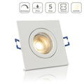 Einbauspot IP44 eckig - Farbe: Weiß - LED Leuchtmittel: GU10 5W neutralweiß dimmbar