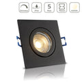 Einbauspot IP44 eckig - Farbe: Schwarz - LED Leuchtmittel: GU10 5W neutralweiß dimmbar