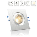 Einbauspot IP44 eckig - Farbe: Alu-gebürstet - LED Leuchtmittel: GU10 5W neutralweiß dimmbar