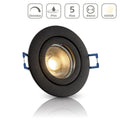 Einbauspot IP44 rund starr - Farbe: schwarz - LED Leuchtmittel: GU10 5W neutralweiß dimmbar