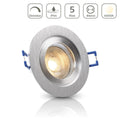 Einbauspot IP44 rund starr - Farbe: Alu-gebürstet - LED Leuchtmittel: GU10 5W neutralweiß dimmbar