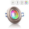 Einbauspot IP44 rund starr - Farbe: Edelstahl-gebürstet - LED Leuchtmittel: GU10 5W RGB+CCT