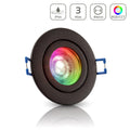 Einbauspot IP44 rund starr - Farbe: schwarz - LED Leuchtmittel: GU10 5W RGB+CCT