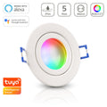 Einbauspot IP44 rund starr - Farbe: weiß - LED Leuchtmittel: GU10 5W RGB+CCT Smart Tuya