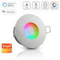 Einbauspot IP65 rund - Farbe: Alu-gebürstet - LED Leuchtmittel: GU10 5W RGB+CCT Smart