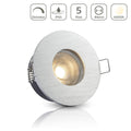 Einbauspot IP65 rund - Farbe: Alu-gebürstet - LED Leuchtmittel: GU10 5W neutralweiß dimmbar