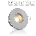 Einbauspot IP65 rund - Farbe: Chrom - LED Leuchtmittel: GU10 5W neutralweiß dimmbar