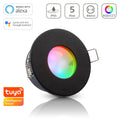 Einbauspot IP65 rund - Farbe: Schwarz - LED Leuchtmittel: GU10 5W RGB+CCT Smart