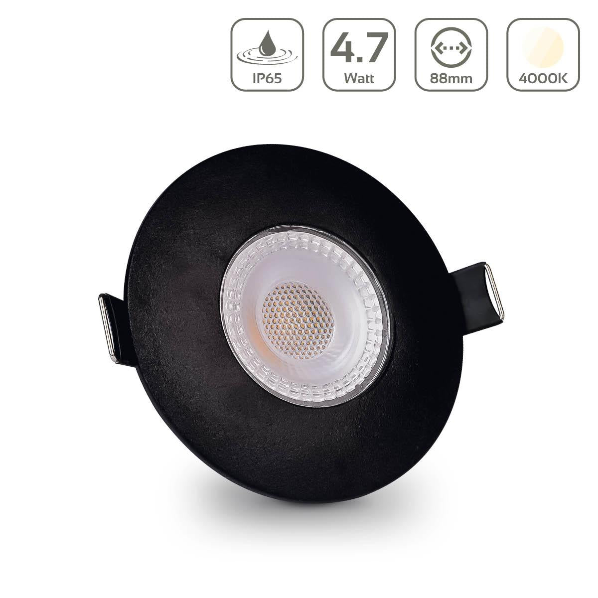 LED Einbaustrahler IP65 4,7W - Farbe: schwarz - Lichtfarbe: 4000K