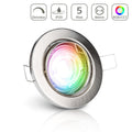Einbauspot IP20 rund schwenkbar Sprengring - Farbe: Edelstahl-gebürstet - LED Leuchtmittel: GU10 5W RGB+CCT