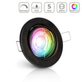 Einbauspot IP20 rund schwenkbar Sprengring - Farbe: Schwarz - LED Leuchtmittel: GU10 5W RGB+CCT