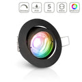 Einbauspot IP20 rund schwenkbar Bajonettverschluss - Farbe: Schwarz - LED Leuchtmittel: GU10 5W RGB+CCT