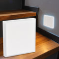 LED Treppenleuchte IP44 eckig weiß - Lichtfarbe: Kaltweiß 1,5W - Lichtaustritt: Halo