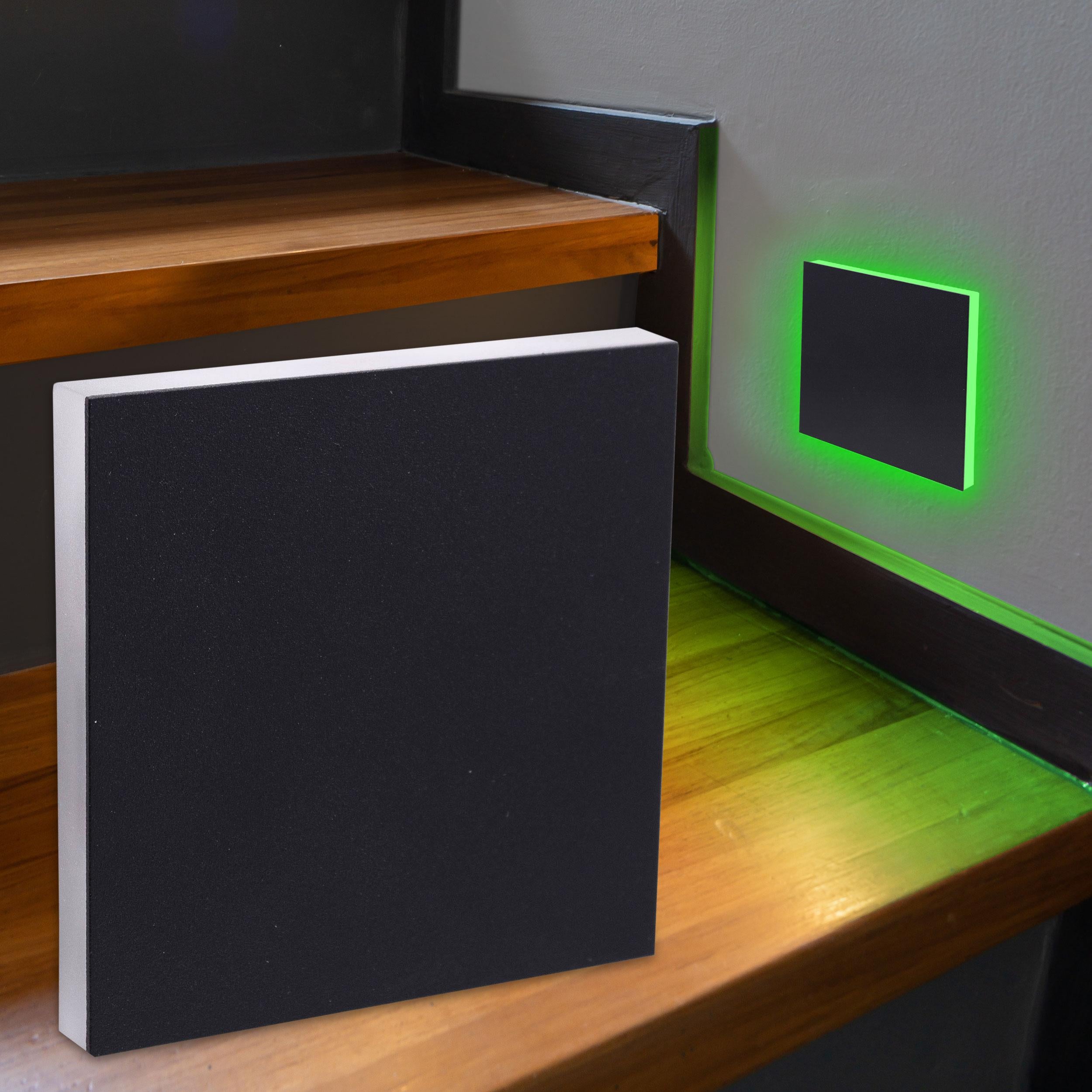 LED Treppenleuchte IP44 eckig schwarz - Lichtfarbe: Smart Tuya RGB CCT 3W - Lichtaustritt: Linea