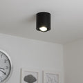Runder Aufbaustrahler schwenkbar Deckenbeleuchtung - Farbe: schwarz - LED Leuchtmittel: GU10 5W Neutralweiß 230V 40°