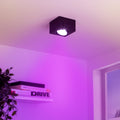 Flacher Aufbaustrahler eckig schwenkbar Deckenleuchte - Farbe: schwarz - LED Leuchtmittel: 5W RGB+CCT 230V dimmbar 60°