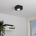 Flacher Aufbaustrahler eckig schwenkbar Deckenleuchte - Farbe: schwarz - LED Leuchtmittel: 5W Neutralweiß 230V 60°
