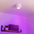 Flacher Aufbaustrahler rund IP44 Deckenleuchte - Farbe: weiß - LED Leuchtmittel: 5W RGB+CCT 230V dimmbar 60°