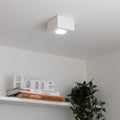 Flacher Aufbaustrahler eckig IP44 Deckenleuchte - Farbe: weiß - LED Leuchtmittel: 5W Neutralweiß 230V dimmbar 60°
