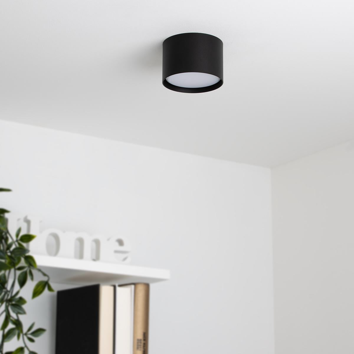 Flache Aufbauleuchte GX53 - Farbe: schwarz - Leuchtmittel: Ohne