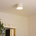 Flache Aufbauleuchte GX53 - Farbe: weiß - Leuchtmittel: 6W warmweiß dimmbar