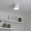 Flache Aufbauleuchte IP44 GX53 - Farbe: weiß - Leuchtmittel: 6W neutralweiß dimmbar