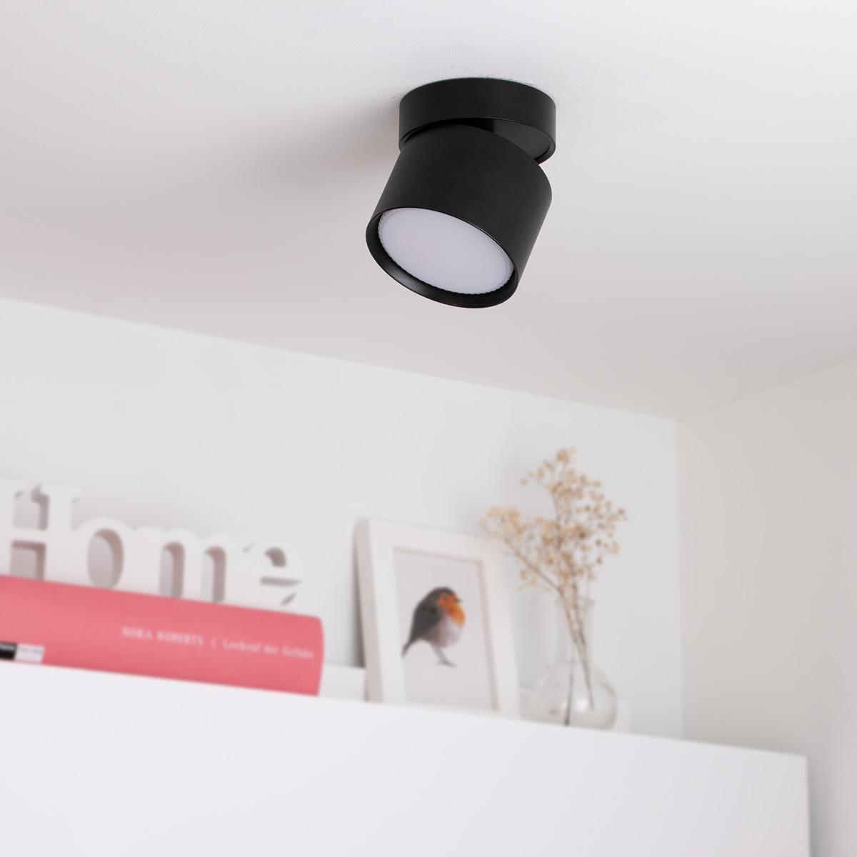 Aufbauleuchte schwenkbar GX53 - Farbe: schwarz - LED Leuchtmittel: Ohne