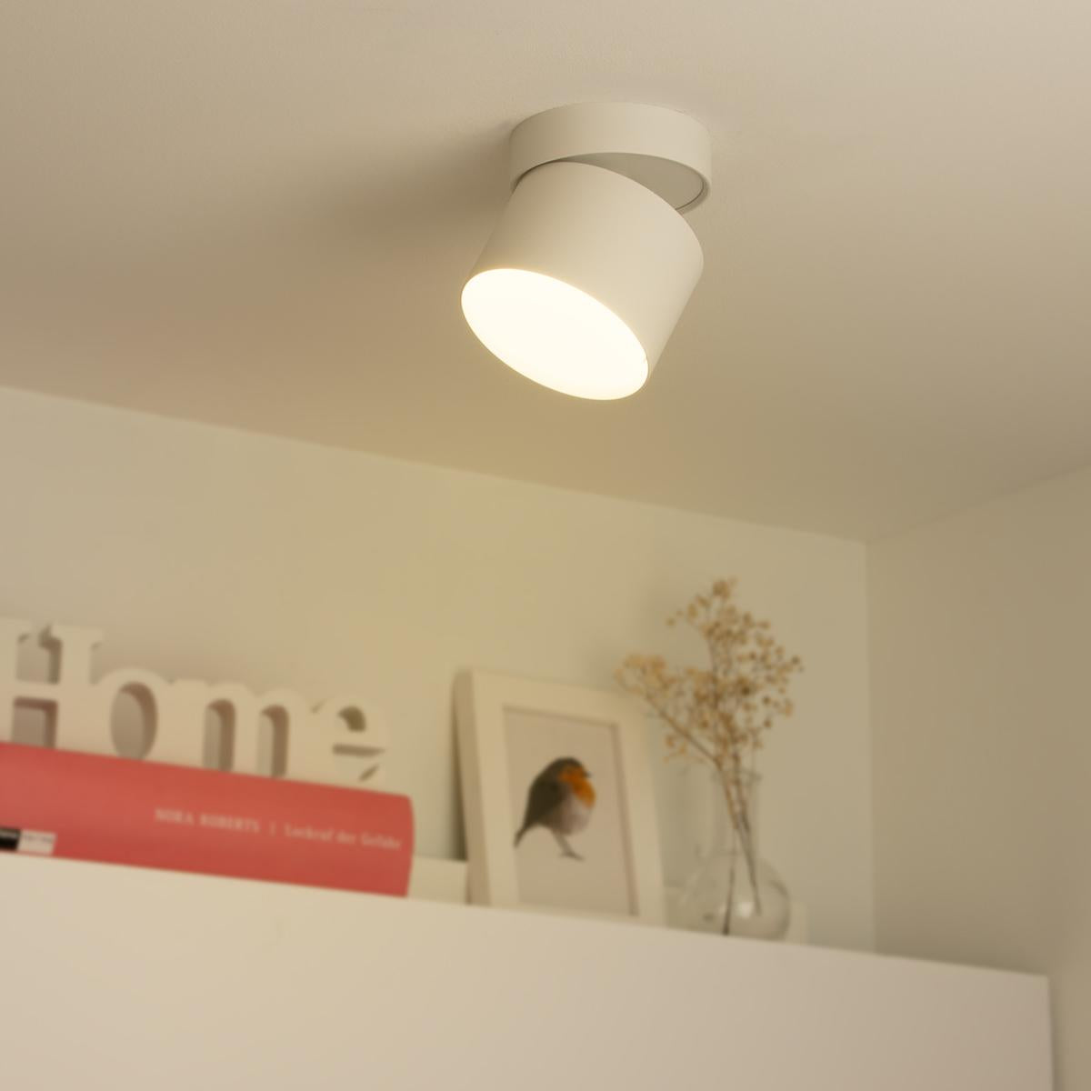 Aufbauleuchte schwenkbar GX53 - Farbe: weiß - LED Leuchtmittel: 6W warmweiß dimmbar