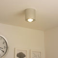 Runder Aufbaustrahler schwenkbar Deckenbeleuchtung - Farbe: Alu-gebürstet - LED Leuchtmittel: GU10 5W Warmweiß 230V dimmbar 40°