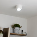 Flacher Aufbaustrahler rund schwenkbar Deckenleuchte - Farbe: weiß - LED Leuchtmittel: 5W Neutralweiß 230V dimmbar 60°