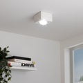 Flacher Aufbaustrahler eckig schwenkbar Deckenleuchte - Farbe: weiß - LED Leuchtmittel: 5W Neutralweiß 230V dimmbar 60°