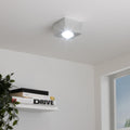 Flacher Aufbaustrahler eckig schwenkbar Deckenleuchte - Farbe: Alu-gebürstet - LED Leuchtmittel: 5W Neutralweiß 230V dimmbar 60°