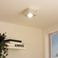 Flacher Aufbaustrahler eckig schwenkbar Deckenleuchte - Farbe: Alu-gebürstet - LED Leuchtmittel: 5W Warmweiß 230V dimmbar 60°