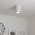 Runder Aufbaustrahler schwenkbar Deckenbeleuchtung - Farbe: weiß - LED Leuchtmittel: GU10 5W Neutralweiß 230V 40°