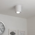 Runder Aufbaustrahler schwenkbar Deckenbeleuchtung - Farbe: weiß - LED Leuchtmittel: GU10 5W Neutralweiß 230V dimmbar 40°