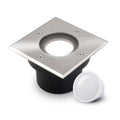 LED Bodeneinbaustrahler flach eckig Edelstahl 230V IP67 - Leuchtmittel: 5W 4000K DIMMBAR 120° - Anzahl: 1x