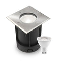 LED Bodeneinbaustrahler eckig Edelstahl 230V IP67 - Leuchtmittel: GU10 4W 4000K - Anzahl: 1x