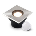LED Bodeneinbaustrahler flach eckig Edelstahl 230V IP67 - Leuchtmittel: 5W 2700K DIMMBAR 120° - Anzahl: 1x