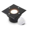 LED Bodeneinbaustrahler Schwarz FLACH eckig 230V IP67 - Leuchtmittel: 5W 2700K DIMMBAR 120° - Anzahl: 1x