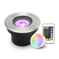 LED Bodeneinbaustrahler FLACH rund Edelstahl 230V IP67 - Leuchtmittel: 5W RGB+CCT DIMMBAR 60° - Anzahl: 1x