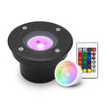 LED Bodeneinbaustrahler Schwarz FLACH rund 230V IP67 - Leuchtmittel: 5W RGB+CCT DIMMBAR 60° - Anzahl: 1x