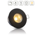 Einbauspot IP65 rund - Farbe: Schwarz - LED Leuchtmittel: GU10 5W warmweiß dimmbar